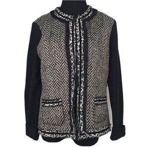 Chico’s‎ Womens wool Blend Cheetah Chevron Lined Jacket Size 1